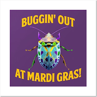 Funny Mardi Gras Stink Bug Posters and Art